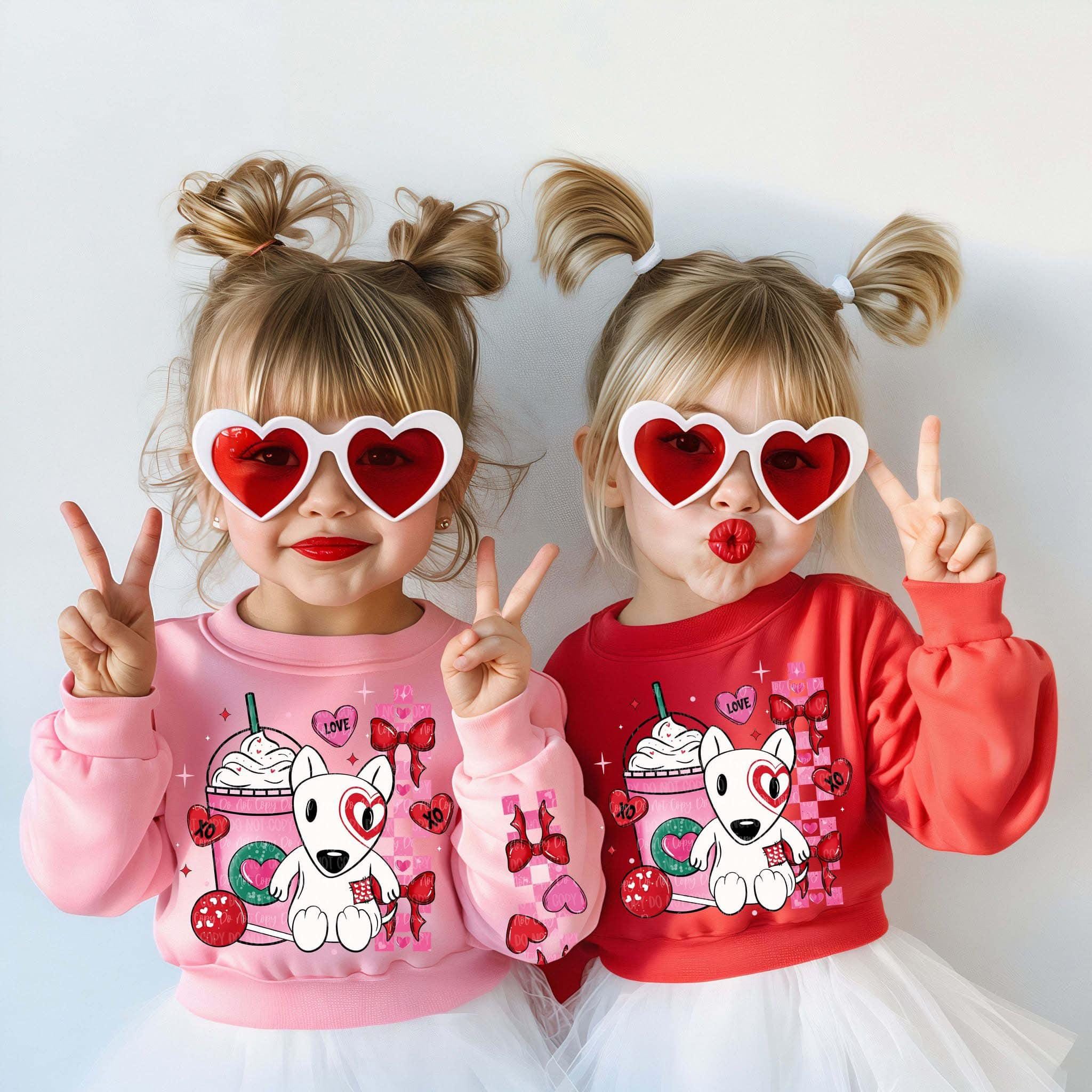Valentine's Day Toddler Sweatshirt Girls Pink & Red Valentine Outfit Cute Valentine Kids Shirt Toddler Valentine Top