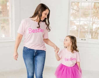 Passendes rosa T-Shirt für Mama und Tochter Besties
