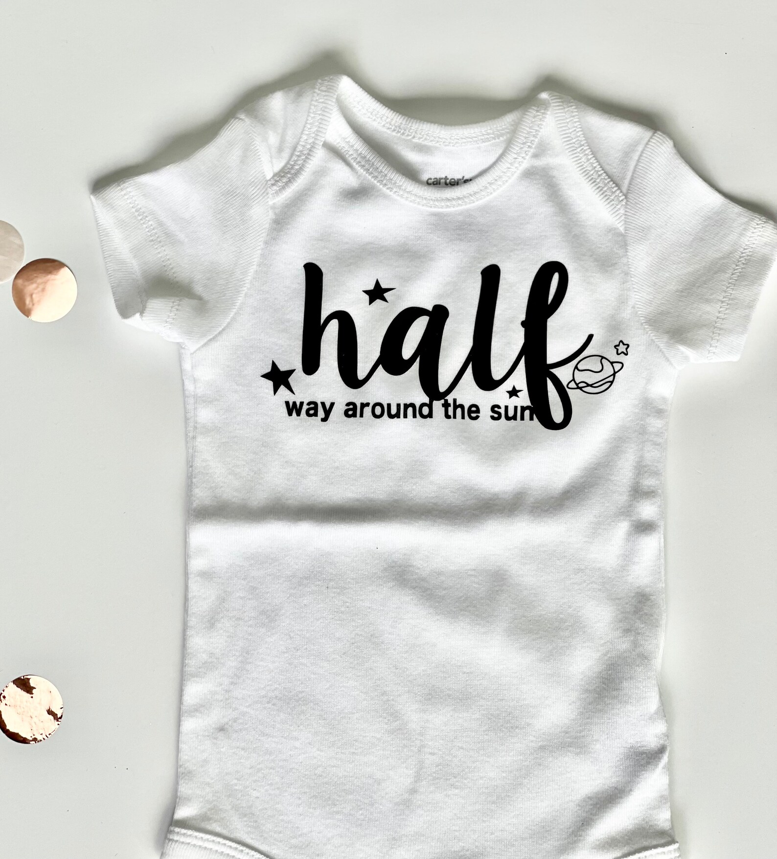 Half Way Around the Sun Bodysuit Half Birthday Shirt Half Etsy