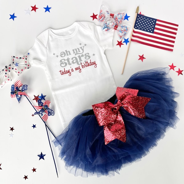 Oh My Stars It’s My Birthday Outfit, 4th of July Birthday outfit, Red White and Blue Birthday, America Shirt, Toddler Birthday Outfit, Stars