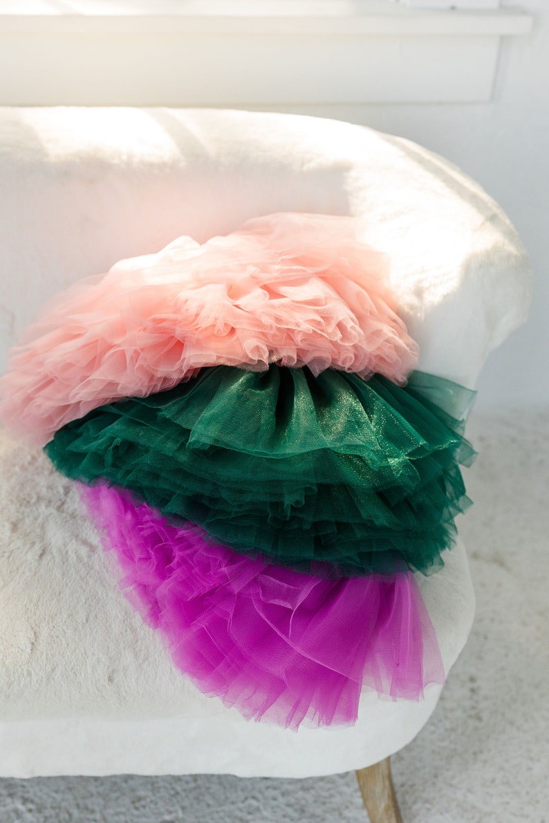 Hunter Green Tutu, Fall Tutu Dress, Christmas Green Tutu Dress, Toddler Tutu, Kid Tutu, Green Tutu, Green Dress, Full Tutu, Christmas Outfit image 4