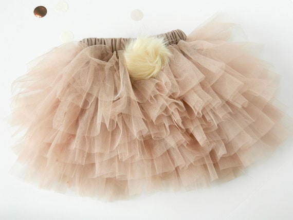 Bunny Cottontail Easter Tan Tutu Coffee Color Tutu With Bunny
