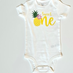 Pineapple First Birthday Bodysuit: Tropical &quot;Sweet One&quot; Outfit