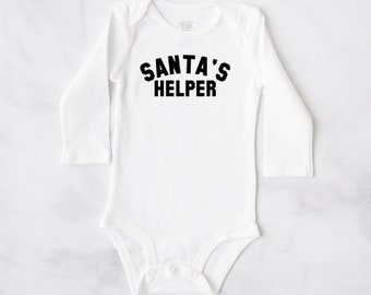 Unisex Santa’s Helper Bodysuit, Christmas Shirt, Toddler Christmas Shirt, Santa’s Helper Tshirt, Holiday Family Shirts, Gender Neutral Shirt