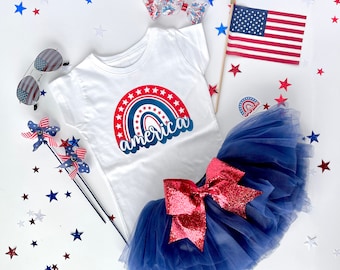Toddler Girl 4th of July Outfit: Red, White & Blue Tutu Set