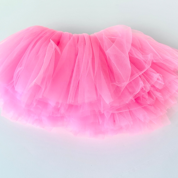 Tutu rose néon, tutu rose vif, tutu rose fluorescent, tutu rose vif, tutu d'anniversaire de fille, allons fêter son anniversaire, jupe rose, tutu