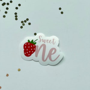 Sweet One Birthday Stickers, Strawberry Birthday Stickers, First ...