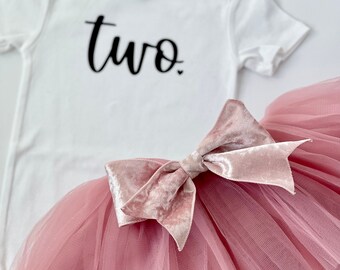 2歳の誕生日のボディスーツ：モーブピンクのチュチュ衣装
