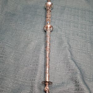 Antique 1873 Russian Imperial Silver Torah Pointer Yad with Fiddler Finial, Moscow Hallmarks