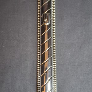 Vintage Masorett Israel Sterling Silber 925 Mezuzah Fall Diagonal Gerippte Perlen
