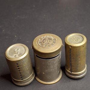 Antique Pocket Savings Bank Lot (3) - 1891 Magic Surplus Bank NY, Empire 20s London, 6d Sixpence Pocket Bank