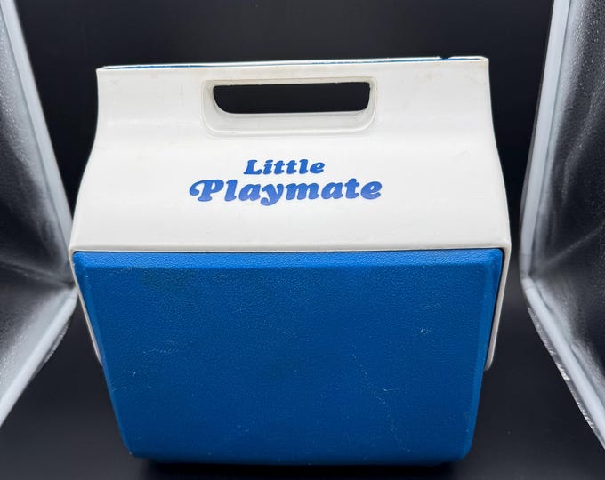 Vintage Igloo Little Playmate Cooler | Retro Blue & White Lunch Box | 90s Classic Personal Cooler | Camping Picnic Tailgating