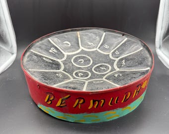 Vintage Hand-Painted Bermuda Crypso Steel Pan Drum