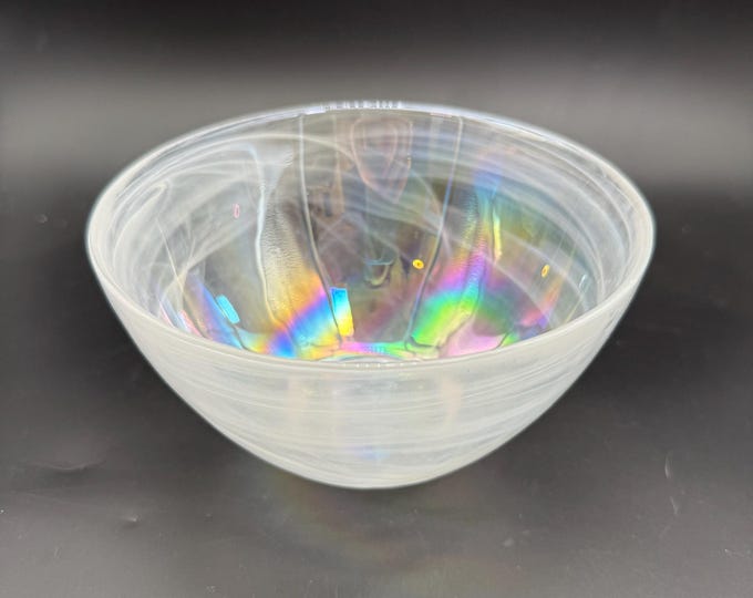 Iridescent Soap Bubble Glass Bowl – Modern Art Glass Decor