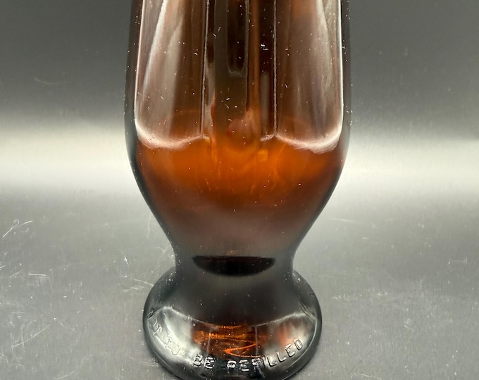 Set of 6 Amber Brown Beer Glasses: Vintage "No Deposit No Return" Retro Goblets
