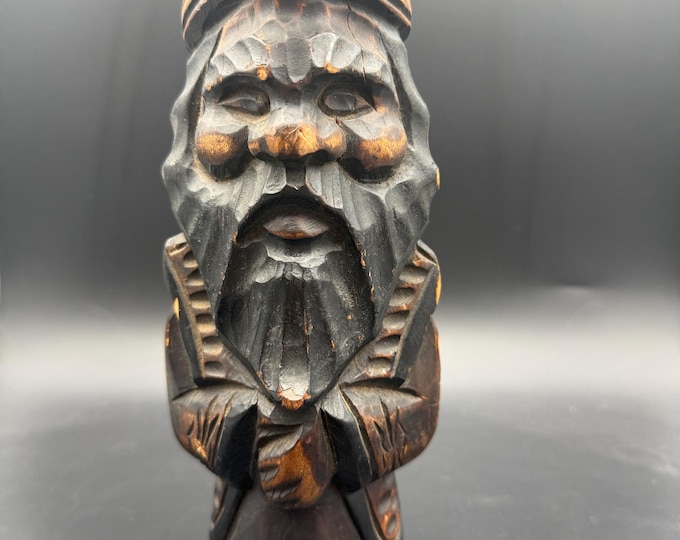 Vintage Ainu Hand-Carved Wooden Statue – Japanese Folk Art Carving