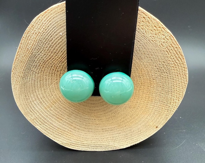 Vintage Turquoise Blue Cabochon Earrings