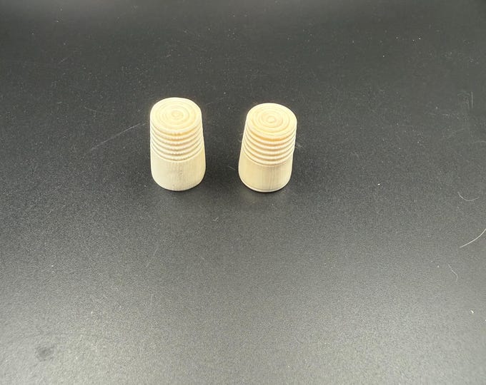 Vintage Cream-Tone Thimbles – Pair – Bone-Look / Natural Material – Sewing Collectible