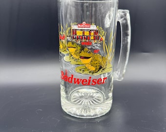 Vintage Budweiser Beer Mug Stein 1996 Frogs Lily Pad Bar Glass | Anheuser Busch Collectible