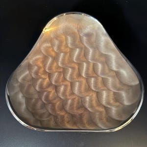 Vintage Hammered Silver Plate Dish – Triangular Plate or Shallow Bowl – Mid-Century Modern Serving Piece