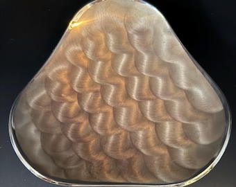 Vintage Hammered Silver Plate Dish – Triangular Plate or Shallow Bowl – Mid-Century Modern Serving Piece