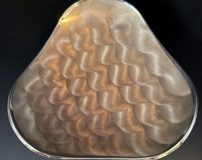 Vintage Hammered Silver Plate Dish – Triangular Plate or Shallow Bowl – Mid-Century Modern Serving Piece