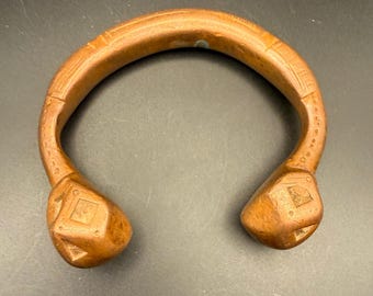 Rare 1800's Antique African Niger Baoulé Dogon Copper Manilla Currency Bracelet