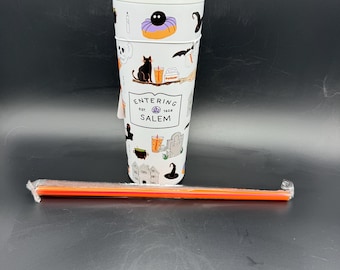 Limited Edition Salem Dunkin Tumbler | Halloween Black Cat, Witch Design (New with Tags)