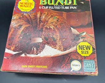 Vintage Nordic Ware Bundt Pan – 6 Cup Fluted Tube Pan w/ Original Box & Recipe Booklet