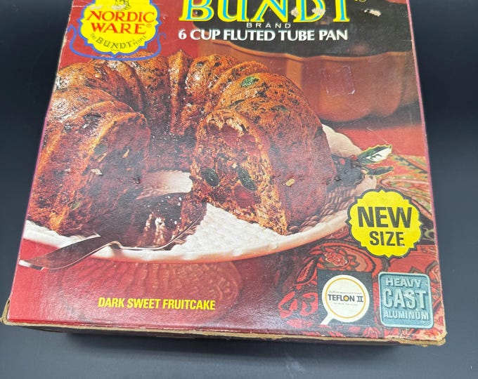 Vintage Nordic Ware Bundt Pan – 6 Cup Fluted Tube Pan w/ Original Box & Recipe Booklet