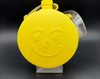 Vintage 1970s Kool-Aid Smiley Face Canteen – Yellow Plastic – Retro Advertising Collectible