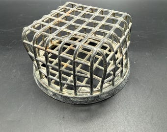 Antique Dazey Flower Holder Metal Cage Flower Frog Pat 1580216 Vintage Floral Arranging Tool