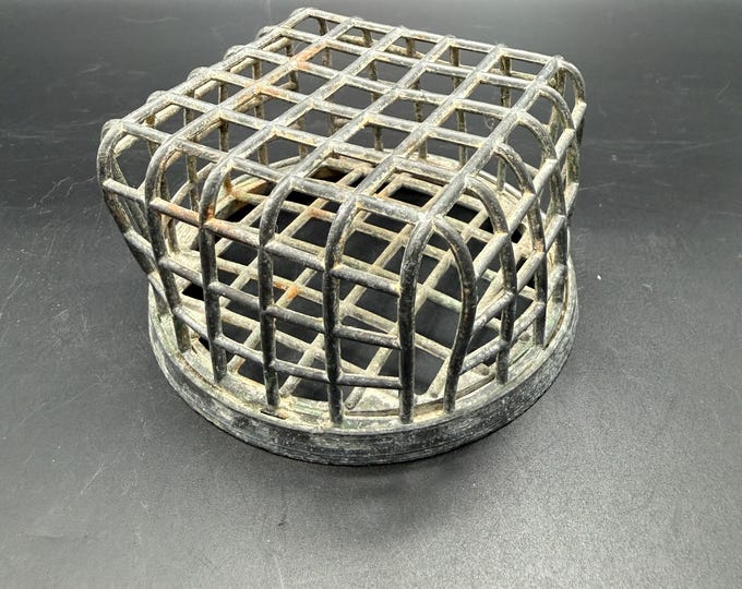 Antique Dazey Flower Holder Metal Cage Flower Frog Pat 1580216 Vintage Floral Arranging Tool