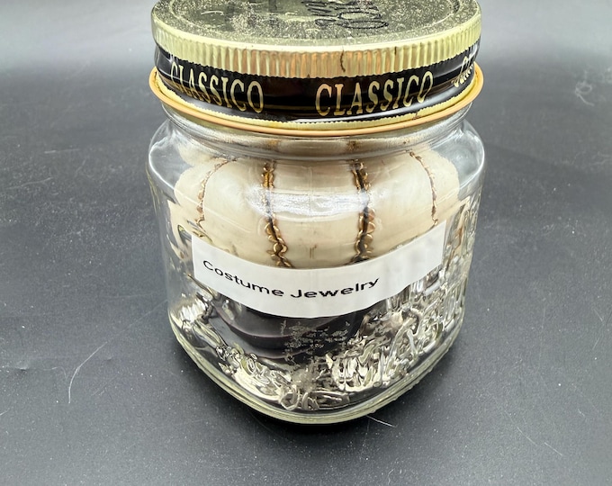 Mystery Costume Jewelry Jar – Vintage Jewelry Mix – Wearable, Craft & Treasure Hunt Lot