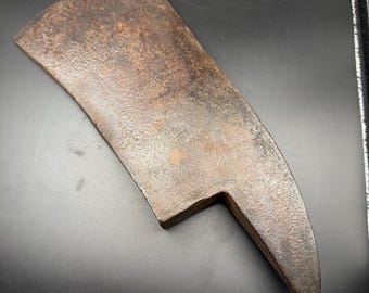 Antique Mattock Head | Forged Iron Adze Tool | Primitive Farm Tool | Rustic Industrial Salvage