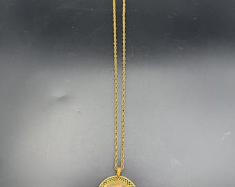 Vintage Liberty Bell Bicentennial Necklace – 1776–1976 Gold Tone Medallion