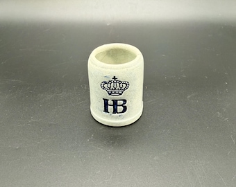 Vintage HB Mini Beer Stein | Hofbräuhaus Souvenir Mug | German Stoneware Shot Mug | Crown Logo