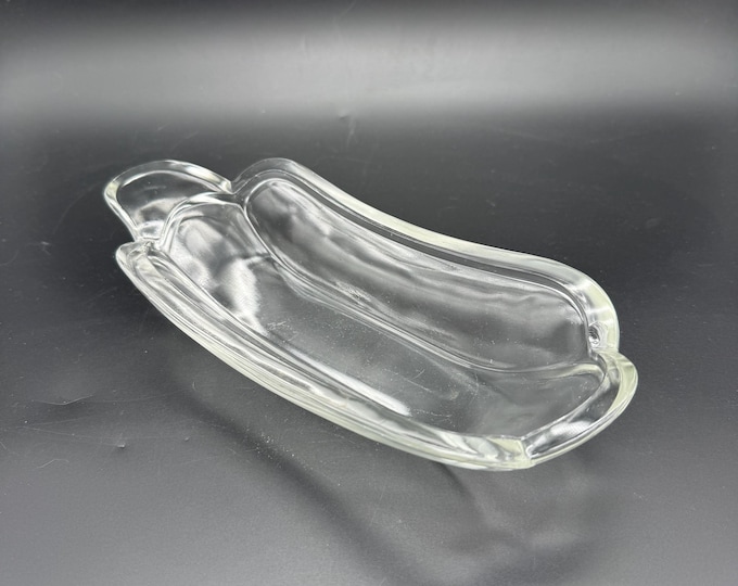 Vintage Clear Glass Banana Split Dish – Mid Century Dessert Boat