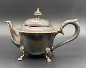 Antique Elkington EPBM Silverplate Teapot | Victorian English Tea Pot | Sheffield England | Ornate Footed Teapot