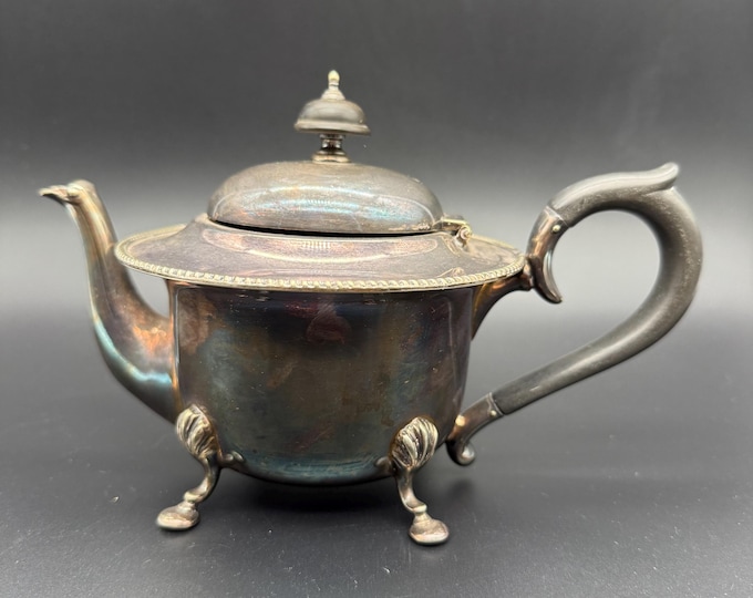 Antique Elkington EPBM Silverplate Teapot | Victorian English Tea Pot | Sheffield England | Ornate Footed Teapot