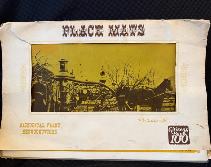 Vintage Historical Photo Reproduction Prints – Flint, Michigan – Citizens Bank First 100 Years – Industrial History Ephemera (1971)