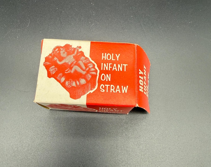 Vintage Holy Infant on Straw Figurine with Original Box