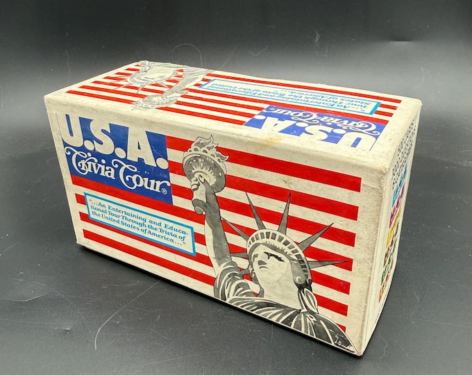 Vintage 1985 U.S.A. Trivia Tour Card Game – 500 Trivia Cards – Retro Americana Quiz Game – Statue of Liberty Edition