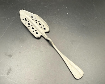 Antique Absinthe Spoon – Pierced Sugar Spoon, Late 1800s–Early 1900s, Ornate Slotted Absinthe Ladle, Barware Collectible