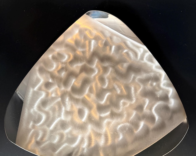 Vintage Hammered Silver Plate Triangular Dish – Mid-Century Modern Catchall / Serving Piece