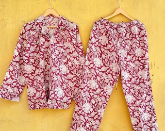 Floral Printed Cotton Pajama Set : Women’s Summer Loungewear