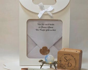 Wedding Ritual Time Capsule Entry | Magic of the Wedding Moment – Engraved Box, Marble of Choice, Personalized Speech Template | Wedding Officiant