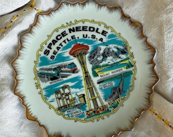 Vintage 1962 World’s Fair Seattle Official Souvenir Plate Gift | Space Needle
