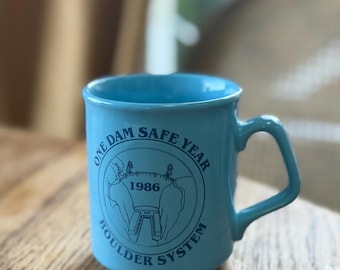 Vintage 1986 Hoover Dam Commemorative Mug, Boulder System Souvenir Cup