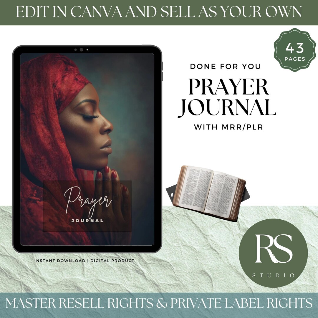 Editable Canva Prayer Journal | Christian Gratitude Planner (PLR & MRR ...